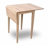 International Concepts T-2236D Small Drop-leaf Table, Unfinished