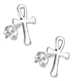 Sterling Silver Mini Ankh Earrings on Posts.