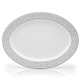 Mikasa Grace 15-Inch Oval Platter, White
