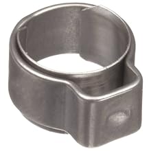 Oetiker 1-Ear Type Stainless Steel 304 Hose Clamp with Stainless Steel 302 Insert, OD .185" Closed and .224" Open, 5.5"W (Pack of 25)