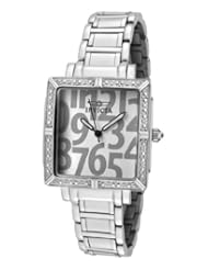 Invicta Womens 10670 White Wildflower Collection Diamond Accented Square Watch