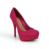 High Heel Platform Pump Fuchsia Micro-Suede