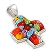 Millefiori Multi-Color Cross Pendant