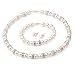 Genuine Swarovski Crystal Pearl Royal Necklace/Bracelet/Earring Set with All Around Rondelles - White (8mm)