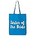 Sister of the Bride Cotton Canvas Tote Bag in Sapphire - One Size