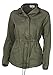 Women's Premium Vintage Wash Olive Green Lightweight Military Fashion Twill Jacket
