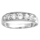 Sterling Silver Baby Ring with Clear CZ - 4mm Band Width - 2mm Face Height - Sizes: 1-6