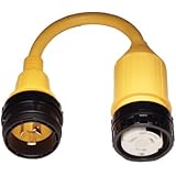 Marinco 117A Marine Electrical Shore Power Pigtail Adapter (30-Amp 125-Volt Locking Male to 50-Amp 125/250-Volt Locking Female with Sealing Collar System, Yellow)