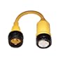 Marinco 117A Marine Electrical Shore Power Pigtail Adapter (30-Amp 125-Volt Locking Male to 50-Amp 125/250-Volt Locking Female with Sealing Collar System, Yellow)