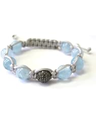 Diamond Pave Beads Macrame Bracelet Sterling Silver Handmade Jewelry