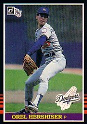 1985 Donruss Orel Hershiser Rookie Baseball Card #581 - Shipped In Protective Display Case!