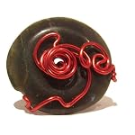 Agate Ring 03 Wire Wrapped Black Stone Crystal Healing Red Gemstone Rock Size 7