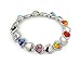 Murano Glass Millefiori High Polish Heart Sterling