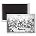 Sparring, 1817 (etching) by Isaac Robert.. - 3x2 inch Fridge Magnet - large magnetic button - Magnet
