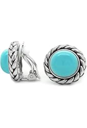 Braided Rope Antique Style Rhodium Plated Fashion Clip On Earrings