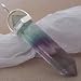 DOUBLE POINT Crystal SILVER Pendant - RAINBOW FLUORITE