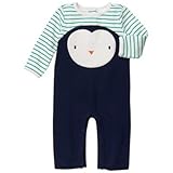 GYMBOREE(ジンボリー) ペンギン フェイス 1-ピース ジムネイビー ロンパース長袖 0～3ヶ月【並行輸入】