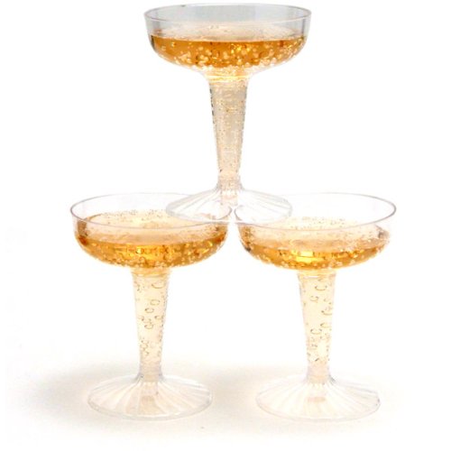 Plastic Champagne Glasses - CASE - 500 Glasses