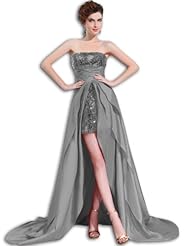 Satin/Taffeta Sheath Fitted Sequined Prom Dress 