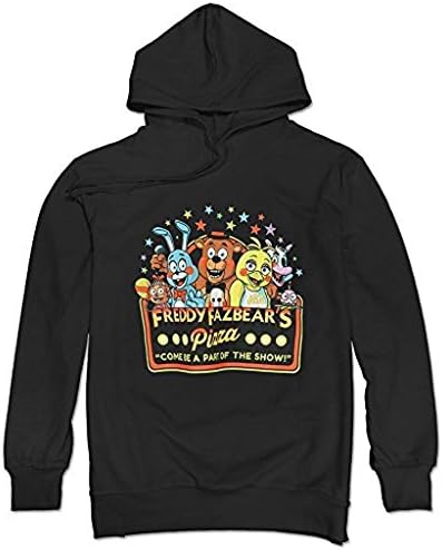 YourHeart Character Boys' Five At Nights Freddy's Hoodie Sweatshirt for Mens Black Large
