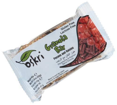Oskri Granola Bar Pecans & Raisins, Gluten Free, 1.5-Ounce Bars (Pack of 20)