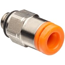 SMC KQ2H Push-to-Connect Tube Fitting, Adapter, Nickel Plated Brass Body, Tube OD x UNF Male, With Gasket, Inch