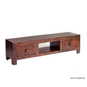 PLASMA MEDIA UNIT CUBE MANGO DAKOTA HARDWOOD INDIAN FURNITURE