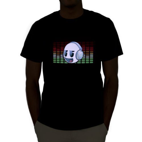 Emazing Lights DJ Dank Head Sound Activated Light Up Rave Tee (X-Large)