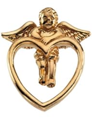 14k Yellow-Gold Angel Lapel Pin by US Gems