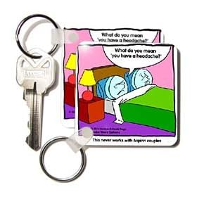 Londons Times Funny Relationships Cartoons - Aspirin Relationships - Key Chains