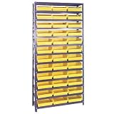 - Quantum Storage 48 Bin Shelf Unit - 12in. x 36in. x 75in. Rack Size, Blue