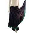Belly Dancing Circle Skirt, with 3 tiers, 340" hem, Black cotton with Purple, Red or Green trim at bottom