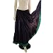 Belly Dancing Circle Skirt, with 3 tiers, 340" hem, Black cotton with Purple, Red or Green trim at bottom