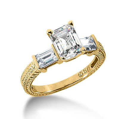 41h5oo6%2B0CL 1.10 Ct Diamond Engagement Ring Emerald Cut Solitaire