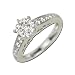 14K White Gold Diamond Engagement Ring - 0.71 Ct.
