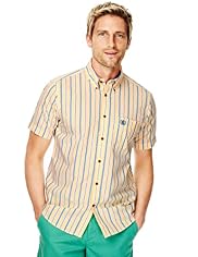 Blue Harbour Pure Cotton Oxford Double Striped Slim Fit Shirt
