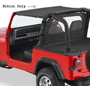 Pacific Brief Bikin Top for 1992-1995 Jeep Wrangler - Black Denim Accessories Jeep