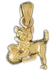 Dazzlers Solid 14k Gold 3 Dimensional Cat Charm Pendant Available in three colors from jewelsberry (weights: 2.0 grams only)