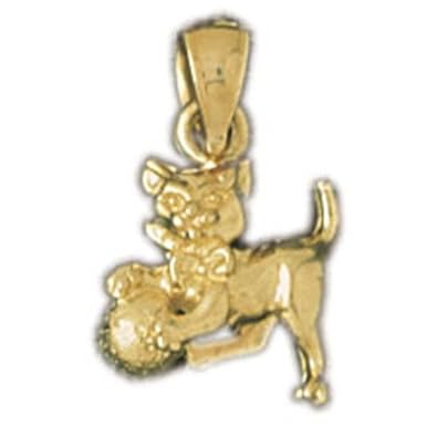 Cheap Girls Jewelry Dazzlers Solid 14k Gold 3 Dimensional Cat Charm Pendant Available in three colors from jewelsberry (weights: 2.0 grams only) For Sale