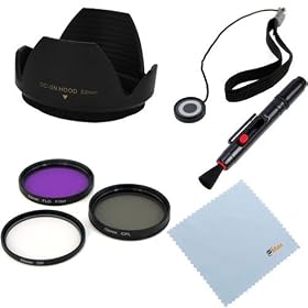 GTMax 52mm Lens Accessory Bundle Kit for Nikon D3100 D5100 D3000 D5000 Digital SLR Camera Includes 52mm 3pc High Resolution Multi Coated Filter Kit + Flower Tulip Lens Hood + Lens Cap Holder + Lens Pen Cleaning kit