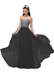 A-line One Shoulder Floor Length Chiffon Beaded Illusion Sheer Backless Open-Back  Prom Dress  With Rhinestones
