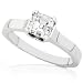 1.00carat EGL Certified Asscher Cut Diamond Ring in 14k Gold (HI/SI1) - Size 7