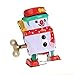 Vintage Retro Style Wind up Snowman Tin Toy Collectible Gift w/ Key