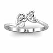 14K White Gold Diamond Heart Promise Ring - 0.04 Ct.