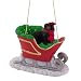 dachshund7 - Black Dachshund Sleigh Christmas Ornament