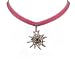  Alpenflustern Velvet Choker Elastic with Rhinestone Edelweiss large (rose) - Traditional Bavarian Oktoberfest Necklace for Dirndl
