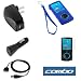 Search : Blue Flexible Soft Silicone Skin Case With Strap + Clear Reusable LCD Screen Protector + USB Data Cable + USB Home Travel Charger + USB Car Charger for SanDisk Sansa View 8GB 16GB