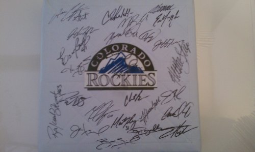 2010 Colorado Rockies Team Signed Base *Baseball bag: autographed by Carlos Gonzalez, Todd Helton, Troy Tulowitzki, Chris Iannetta, Ian Stewart, Clint Barmes, Ubaldo Jimenez AND MORE