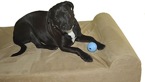 SIMIEN Khaki Extra Large 52" X 36" X 7" Dog Bed-- XL Waterproof Liner Included -- 9" Pillow Top Headrest -- Non Slip Bottom -- Free Pet Supplement for your Barker &amp; eBook Included -- Bonus $92 Value