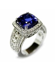 18K White Gold Tanzanite and Diamond Ring -- LIFETIME WARRANTY